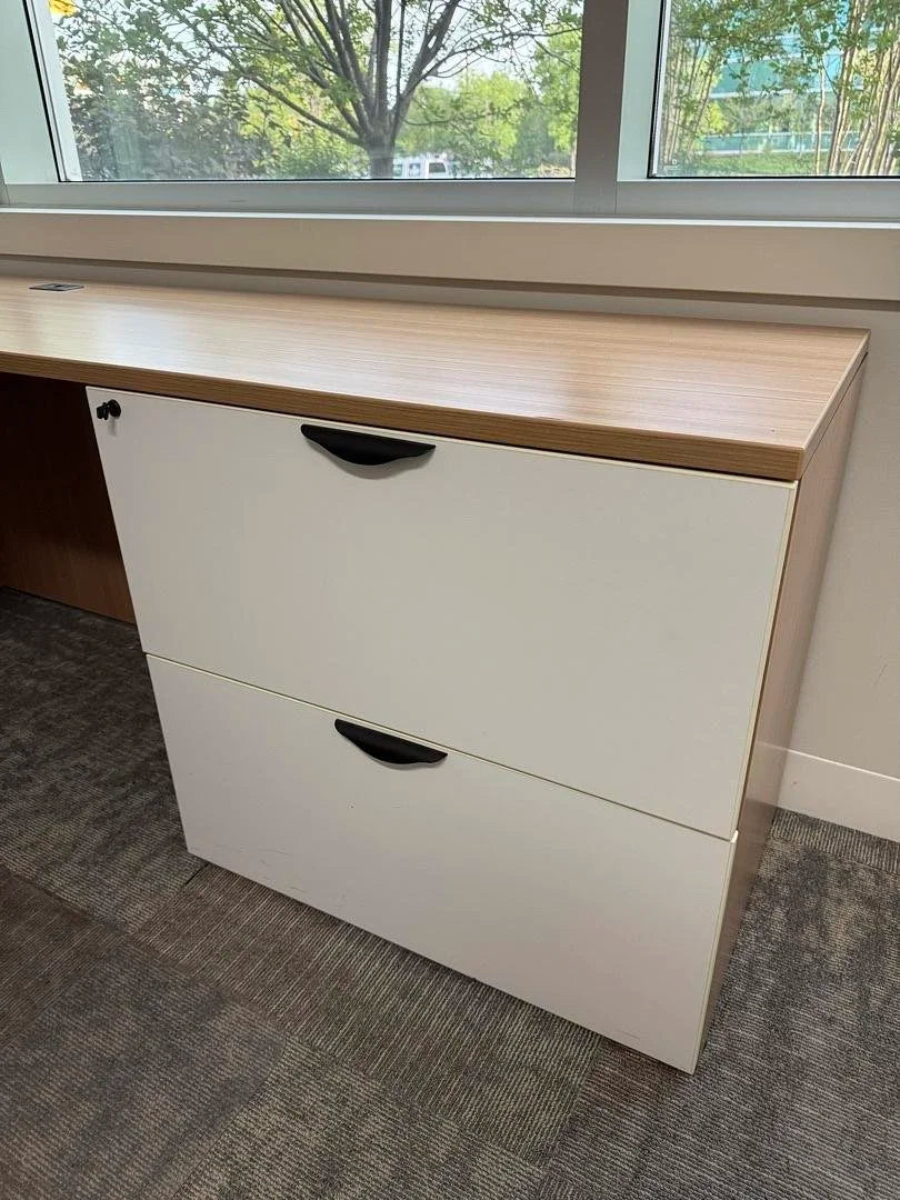 RH Bow Front U-Shape Desk w/BF Ped, 2 High Lateral