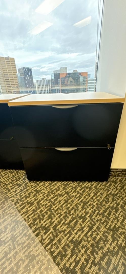 Wooden 2-High Lateral File Cabinet w/Surface