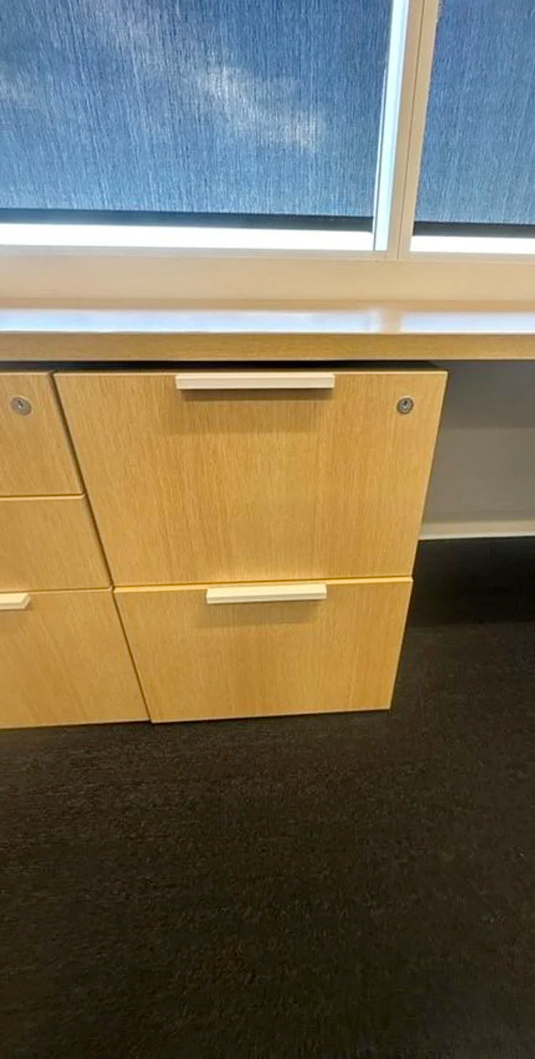 Teknion LH U-Shape Electronic Sit Stand Desk w/FF, BBF Ped