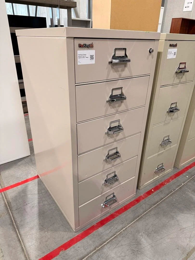 FireKing 6 Drawer Vertical Fireproof Cabinet w/Key
