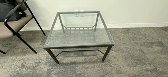 27" Square Glass Top Side Table