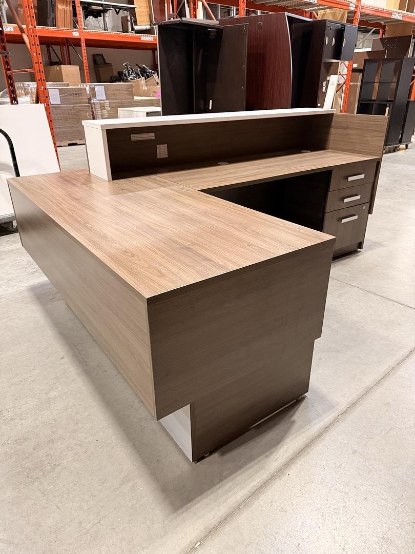 LH L-Shape Reception Desk w/BBF Ped