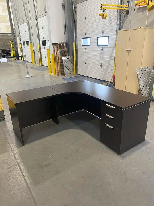 LH L-Shape Desk w/ BBF Ped (Various Deficinences)