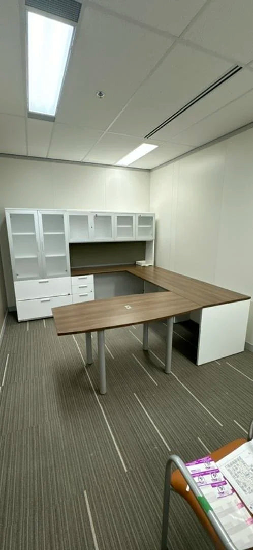 LH U-Shape Desk w/Hutch, BBF Ped, Combo Unit