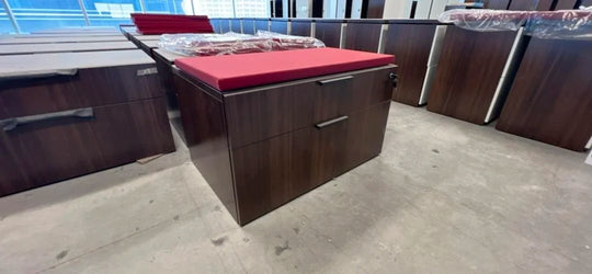 Teknion Wooden 2-Drawer Cabinet w/Cushion Top