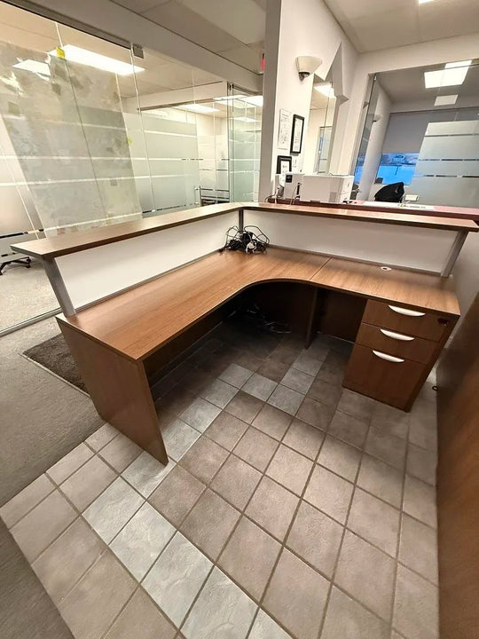 RH L-Shape Reception Desk w/BBF Ped