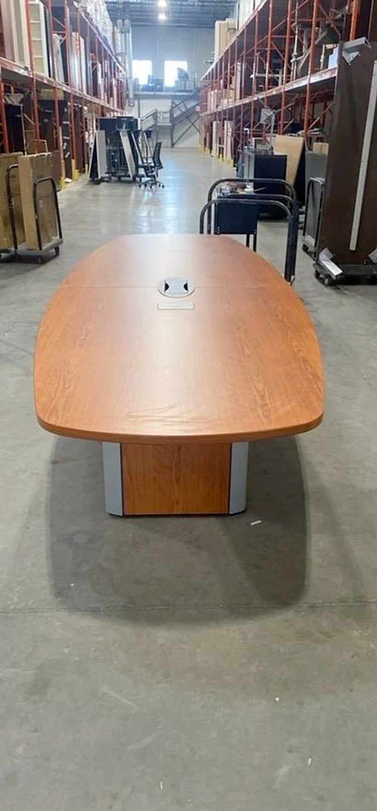 11.5' Boatshape Boardroom Table w/Electrical