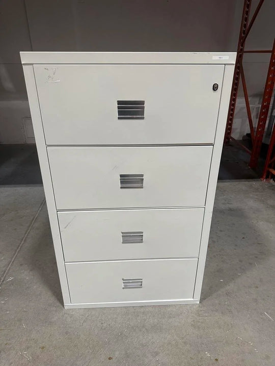 Metal 4 High Lateral Fireproof Cabinet w/Key