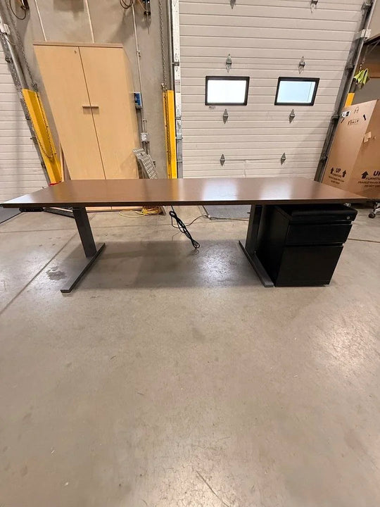 81" Electronic Sit Stand Desk w/BF Ped