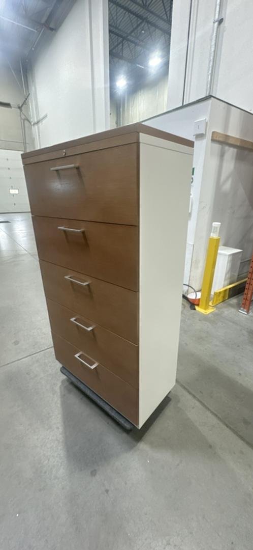 Haworth Metal 5 High Lateral File Cabinet w/Top (Wood Face)