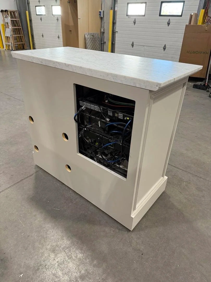 Mobile AV Cabinet w/Granite Top and Components