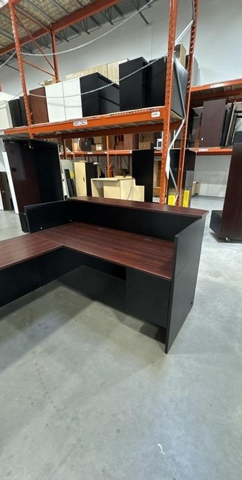 LH L-Shape Reception Desk w/BBF and BF Ped