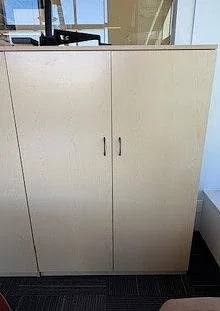 Wooden 4-High 2-Door Stationary Cabinet