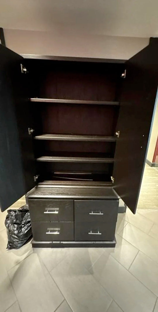 Wooden 2 Door 4 Drawer Combo Cabinet