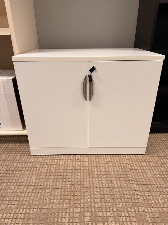 Wooden 2-High 2-Door Stationary Cabinet