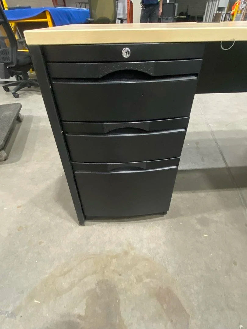 RH- Bullet L-Shape Electronic Sit Stand Desk w/BBF Ped