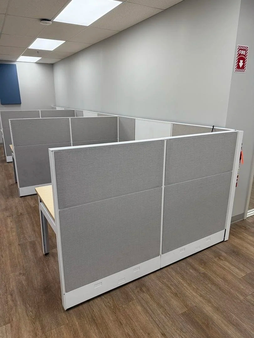 6' x 6' Global Boulevard L-Shape Workstation w/BF Ped (No Modular Power)