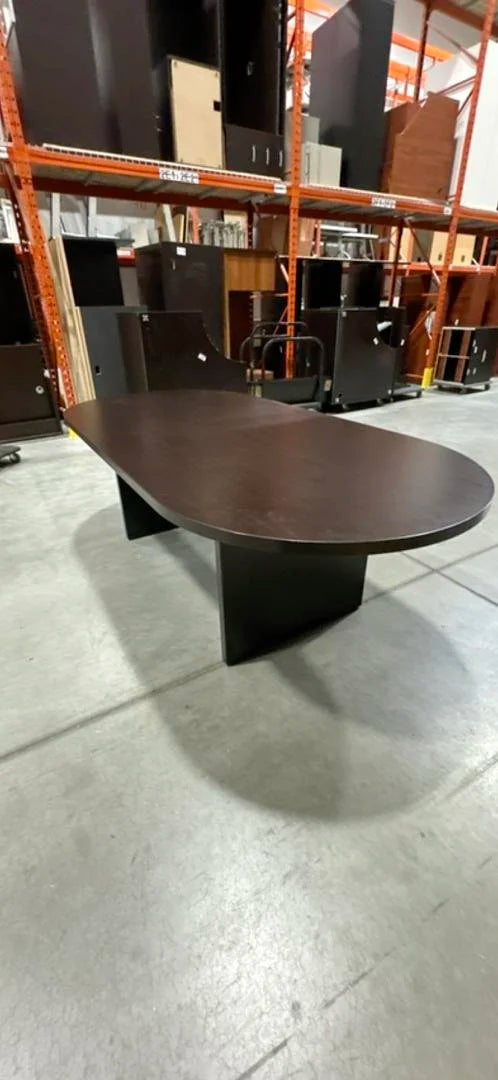8' Racetrack Boardroom Table (Scratches on Surface)
