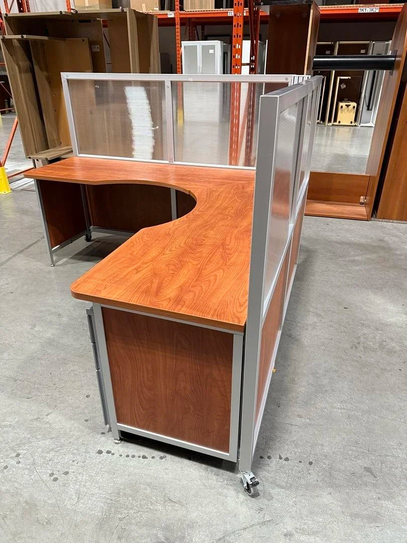 Swiftspace Mobile Folding L-Shape Workstation w/BBF Ped