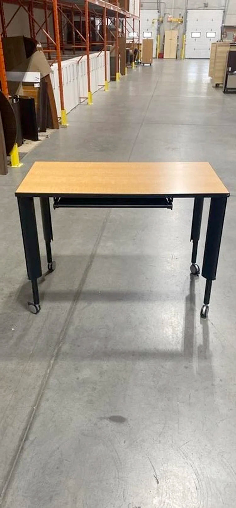 Mobile Height Adjustable Training Table w/Keyboard Tray