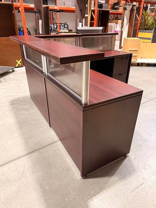 L-Shape Reception Desk w/BF Ped