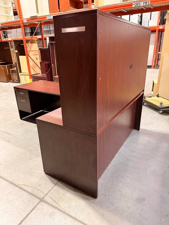 RH L-Shape Desk w/Hutch, BF Ped