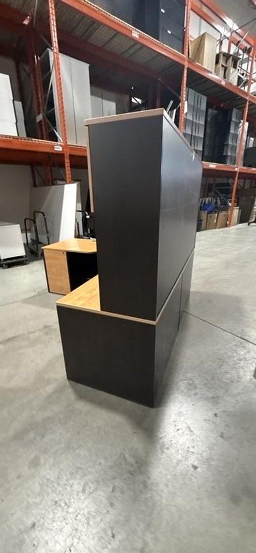 L-Shape Desk w/Hutch, BBF, FF Ped (Reversible)