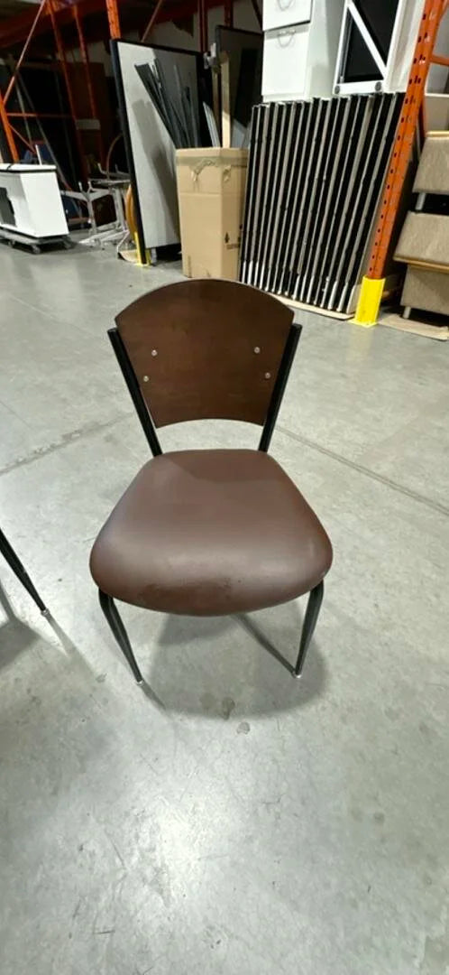 Leather and Wood Guest Chair