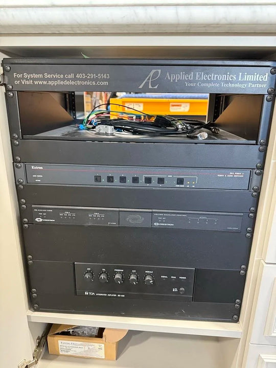 Mobile AV Cabinet w/Granite Top and Components