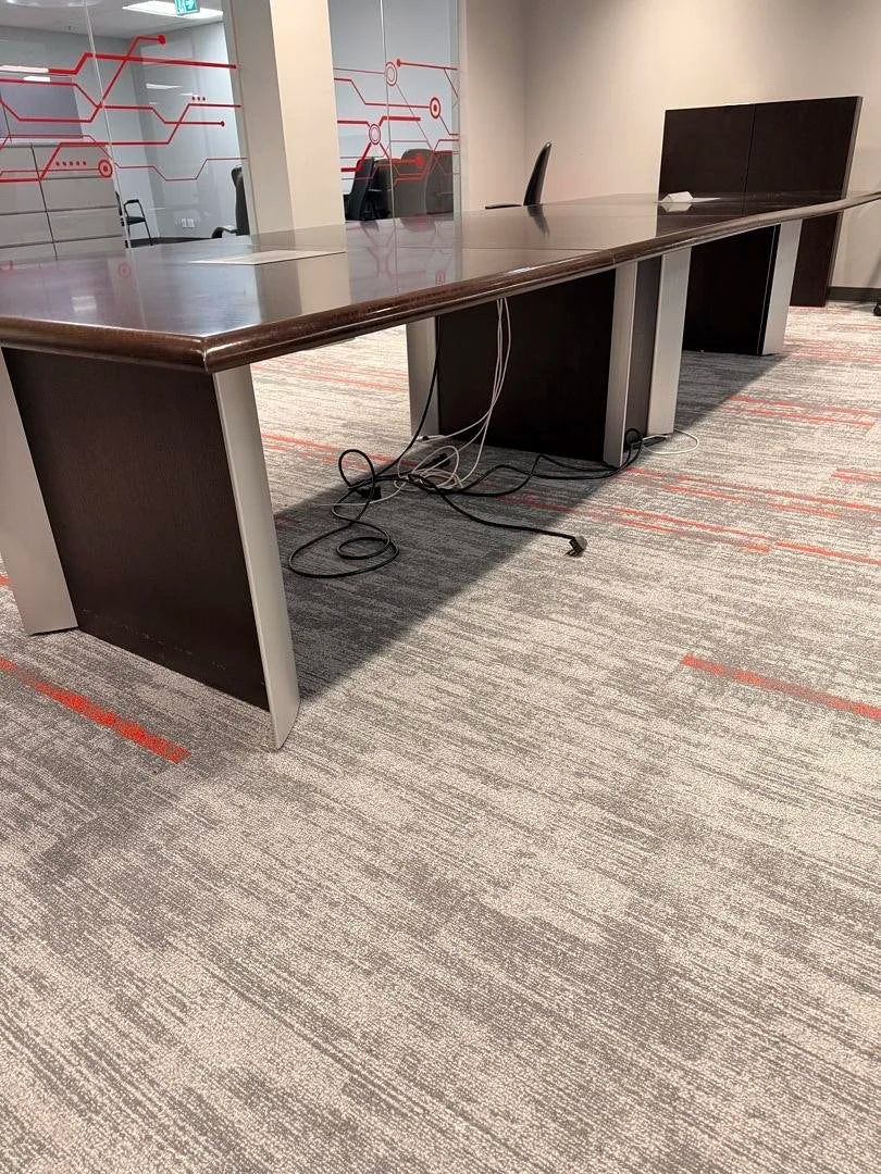 14' Rectangle Boardroom Table w/Electrical (Faded Edges)