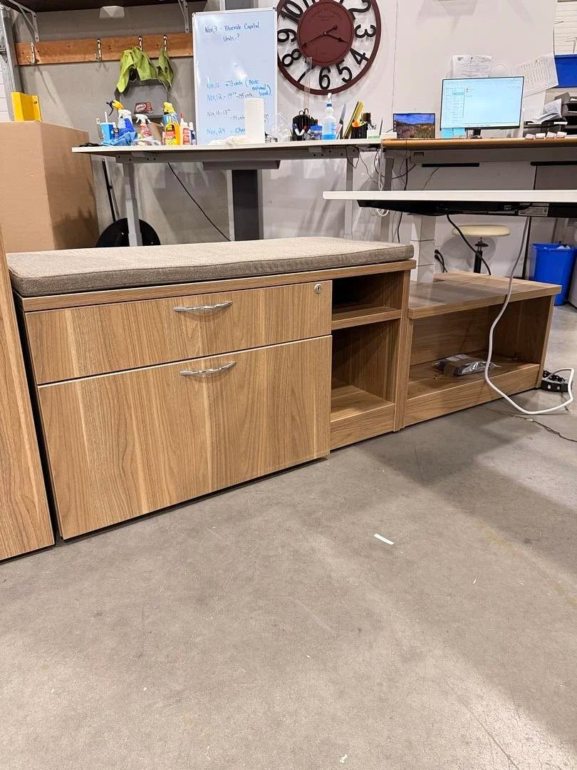 Steelcase LH L-Shape Electronic Sit Stand Desk w/Storage