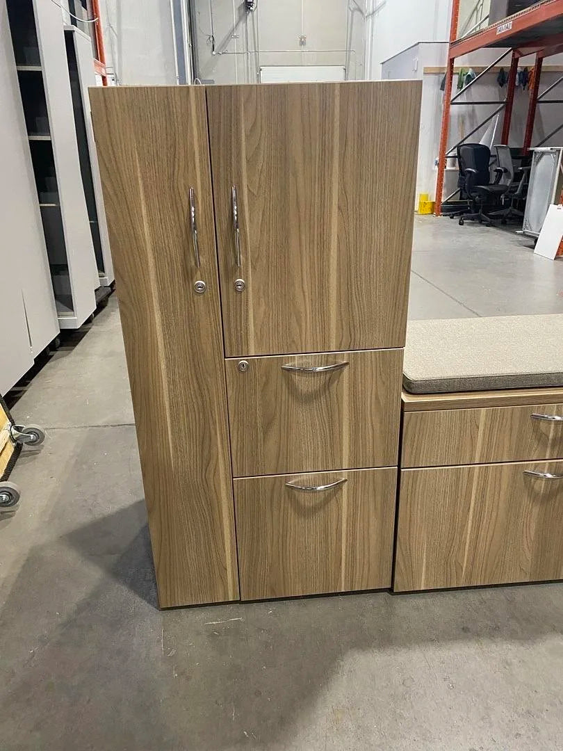 Steelcase LH L-Shape Electronic Sit Stand Desk w/Storage