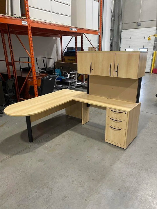 RH Bullet L-Shape Desk w/BBF Ped