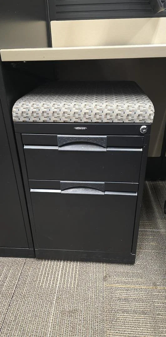 6' x 6.5' Boulevard L-Shape Electronic Sit Stand Workstation w/BF Ped and Combo