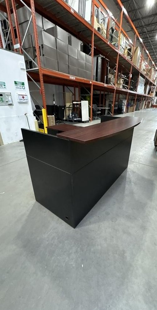 LH L-Shape Reception Desk w/BBF and BF Ped