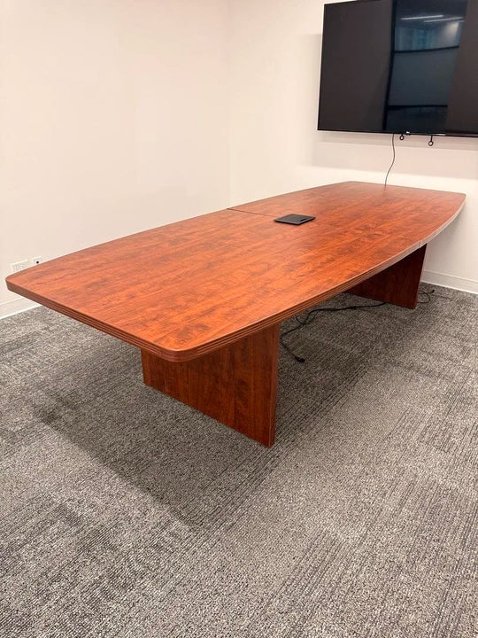 10' Boatshape Boardroom Table w/Electrical