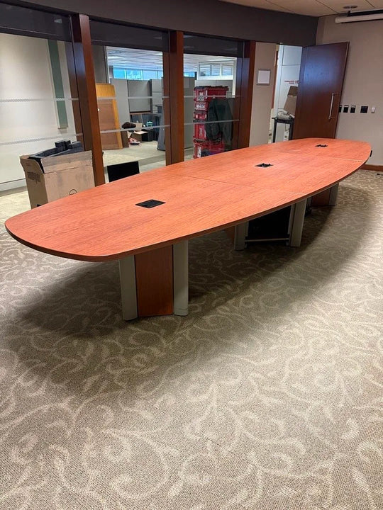 16' Boatshape Boardroom Table w/Electrical