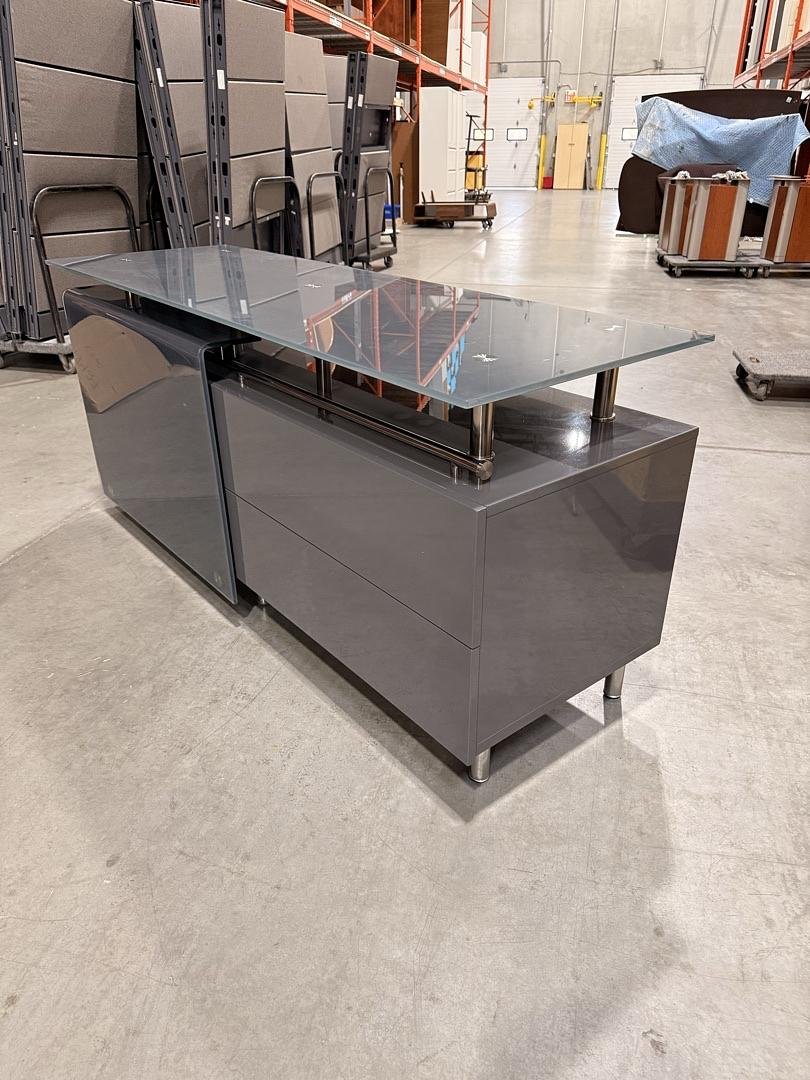 Glass Top Credenza w/Sliding Door