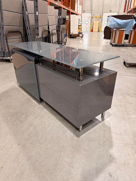 Glass Top Credenza w/Sliding Door