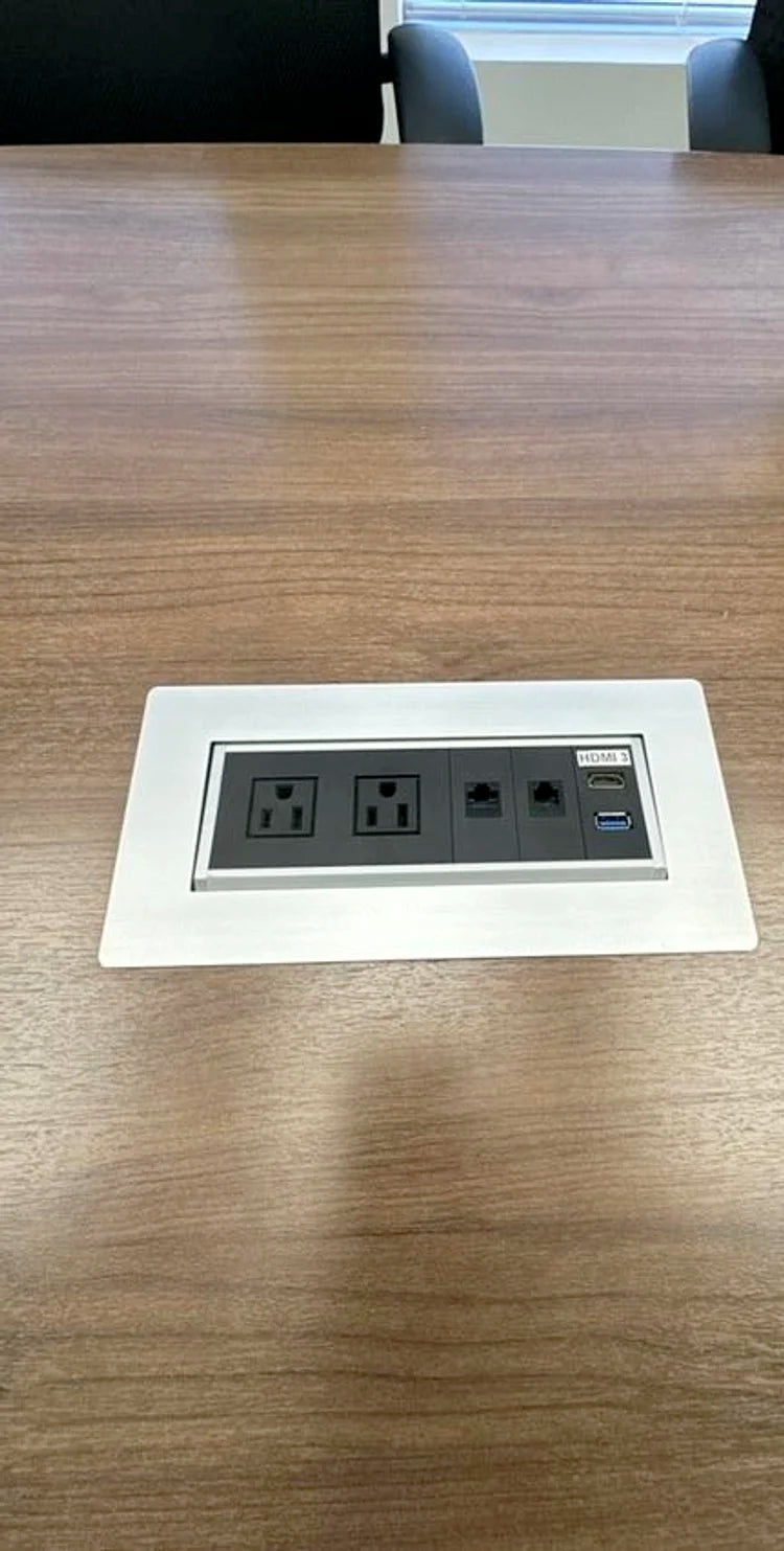 8' Boatshape Boardroom Table w/Electrical