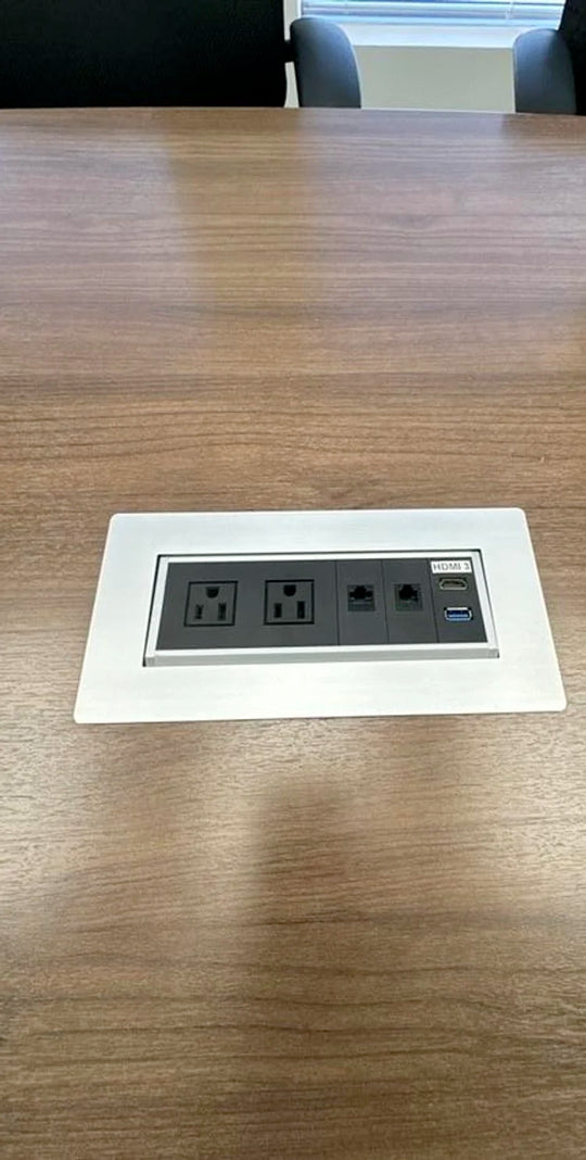 8' Boatshape Boardroom Table w/Electrical