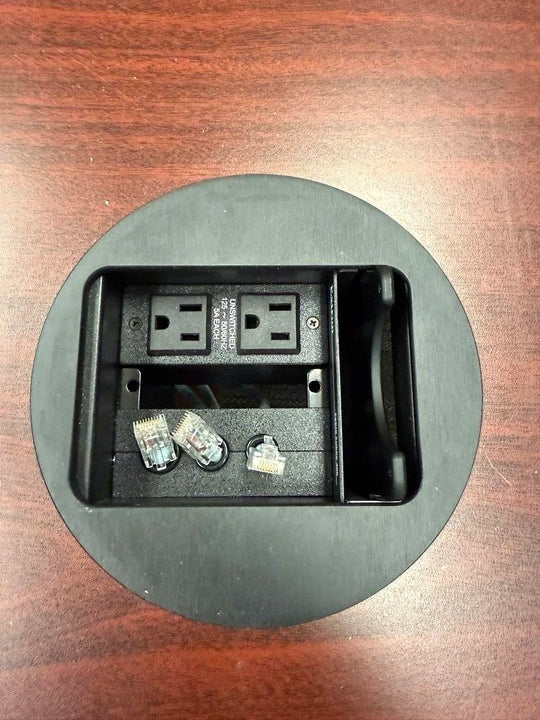 14' Boatshape Boardroom Table w/Electrical