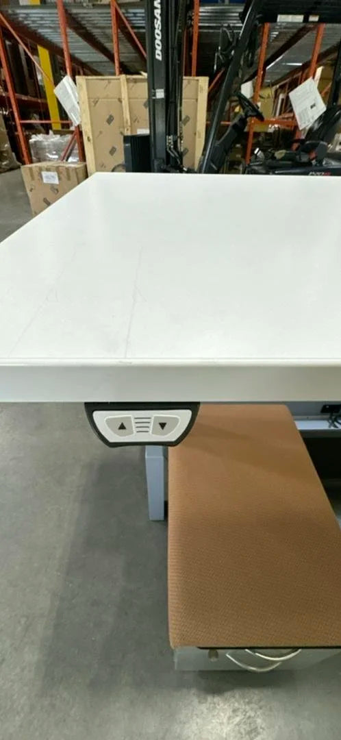 Haworth 2-Person Double Sided Electronic Sit Stand Workstation w/BF Ped