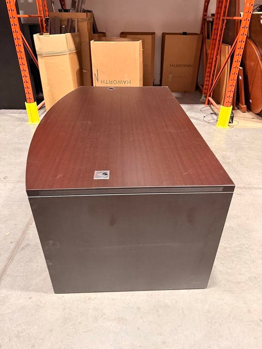 6' Bow Front Straight Desk w/BBF, FF Ped