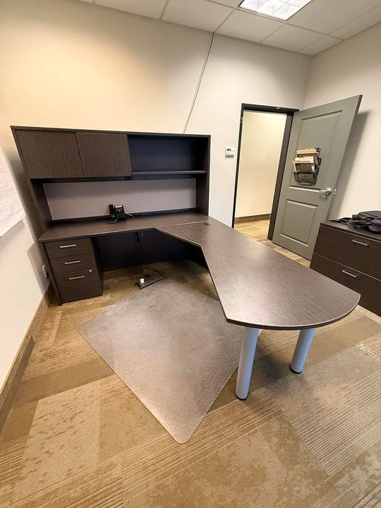 LH L-Shape Desk w/Hutch and BBF Ped