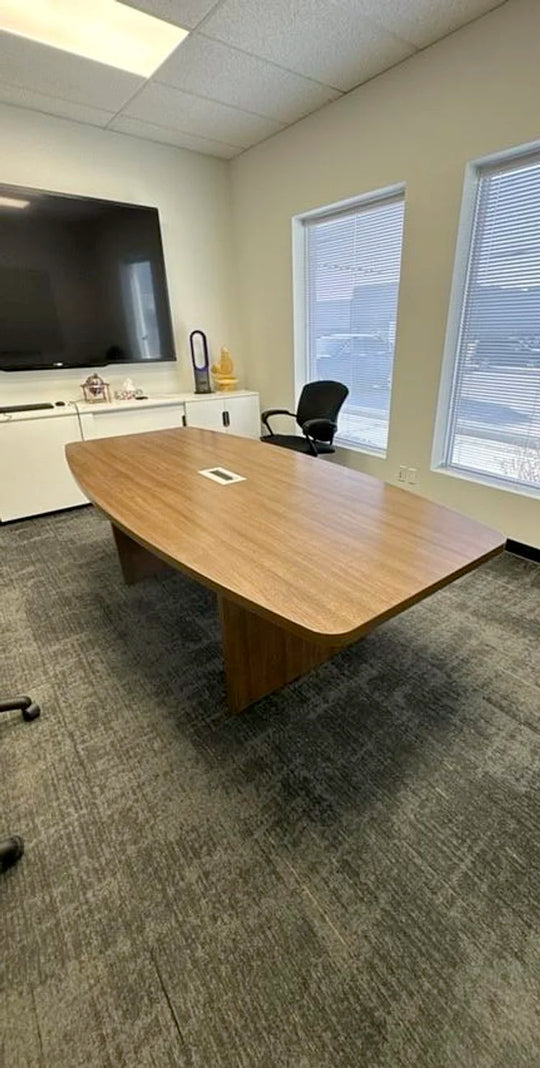 8' Boatshape Boardroom Table w/Electrical