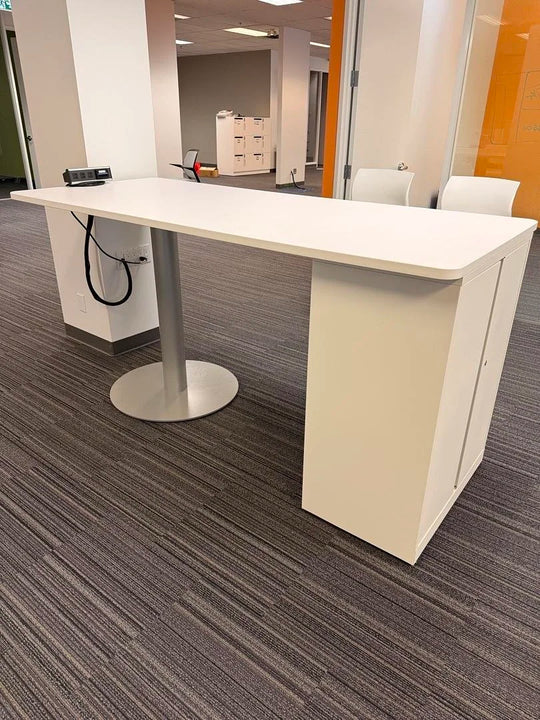 Bar Height Collaboration Table w/2-Door Cabinet