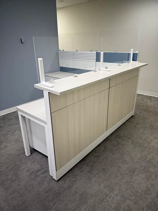 LH L-Shape Reception Desk w/BBF Ped and 2-High Lateral