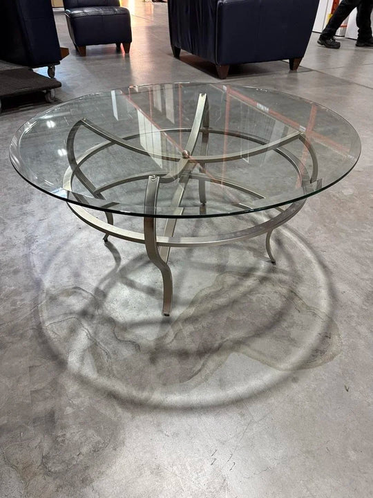 38" Round Glass Top Coffee Table