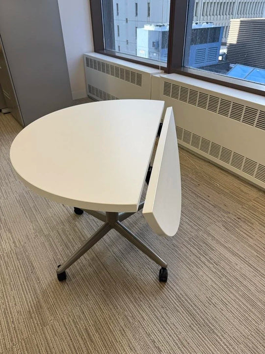 36" Mobile Folding Height Adjustable Round Table